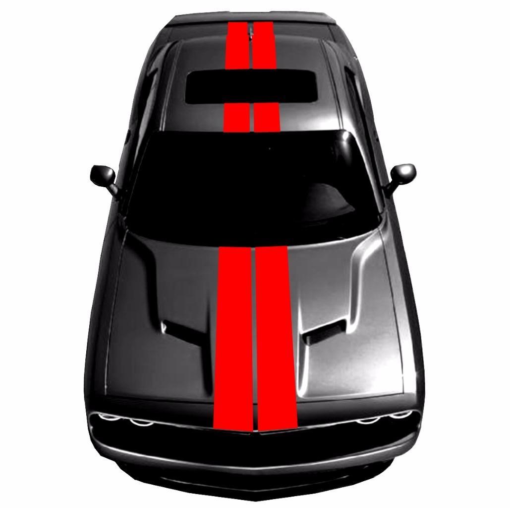 9″ Double Center Racing Stripes Vinyl Decal (Fits CHALLENGER & CHARGER)