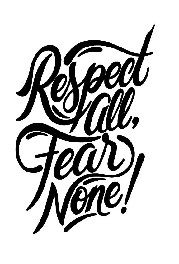 Respect all, fear none racing vinyl car decals choose your color 4×6″