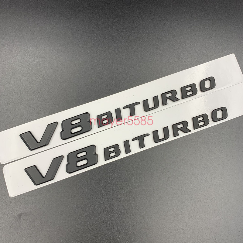 Matte black C63 AMG V8 BITURBO Trunk Emblem Badge Sticker For Mercedes Benz