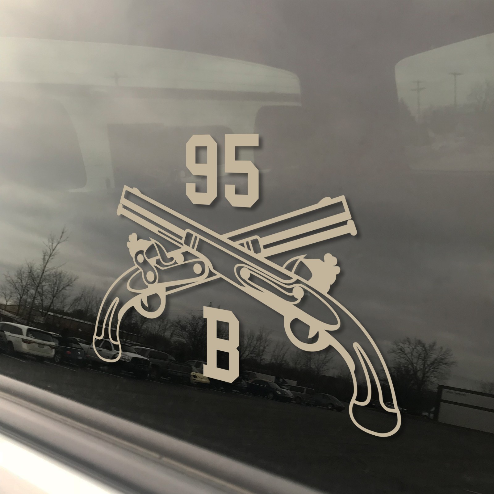 Army MOS 95B Military Police Branch Crossed Pistols Insignia Decal 3″ x 5.5″