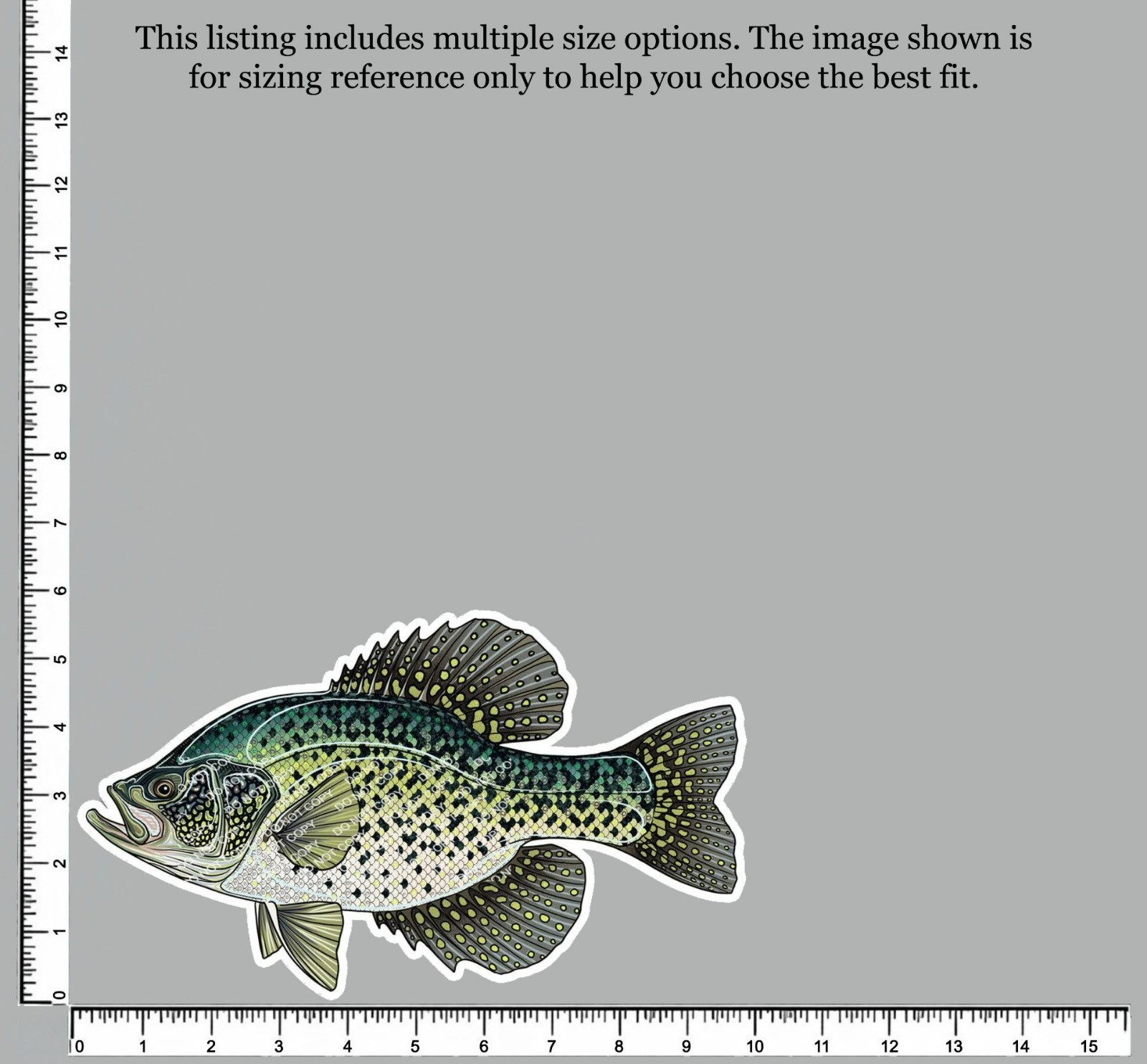 Blue Gill Truck Window Vinyl Decal Laptop Graphic Weatherproof Sticker 2″–29″