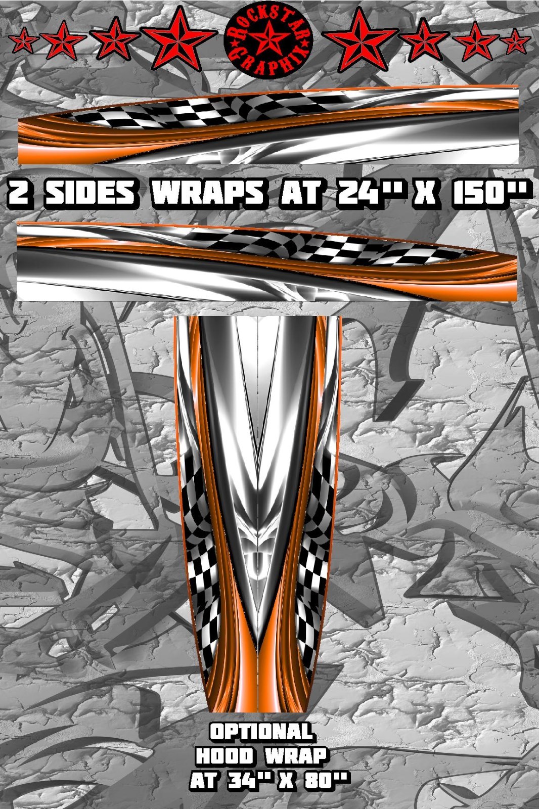 RACE CAR GRAPHICS #2, Half Wrap Vinyl Decal IMCA Late Model Dirt Trailer Truck