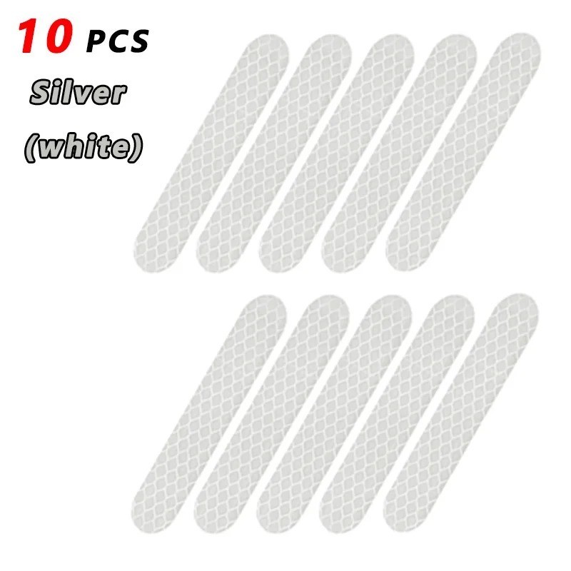10pcs Reflective Stickers Car Bumper Stickers Night Warning Anti-Collision Tape