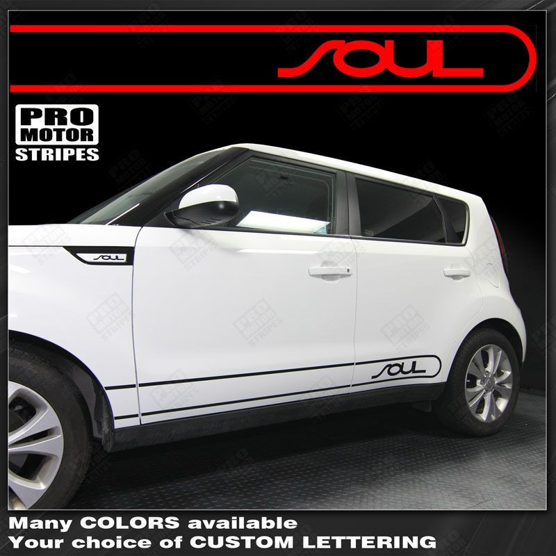 For KIA SOUL Rocker Panel Side Stripes Decals 2014 2015 2016 2017 2018 2019