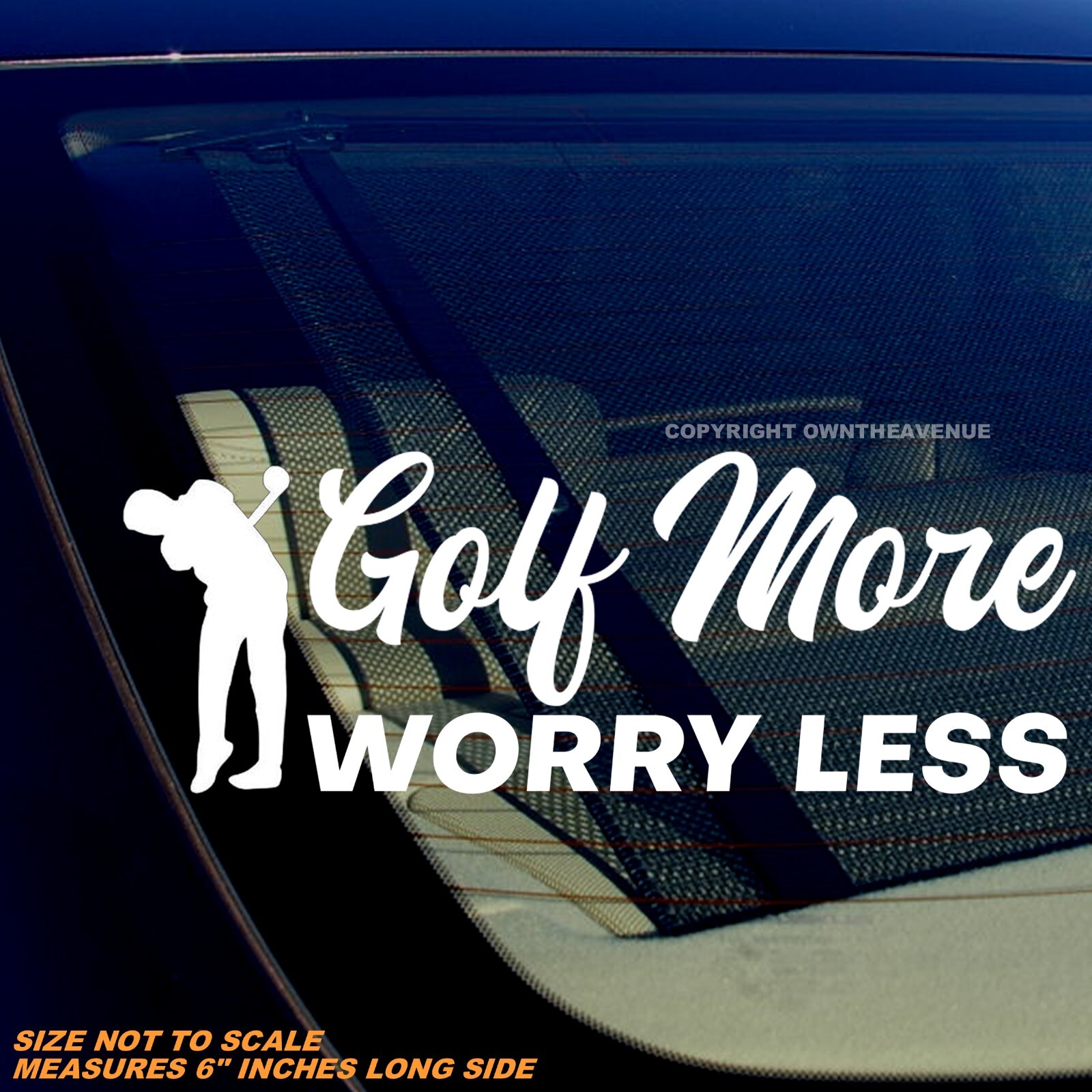 Golf More Worry Less Funny Joke Humor Golfing Sticker Decal 6″ Inches