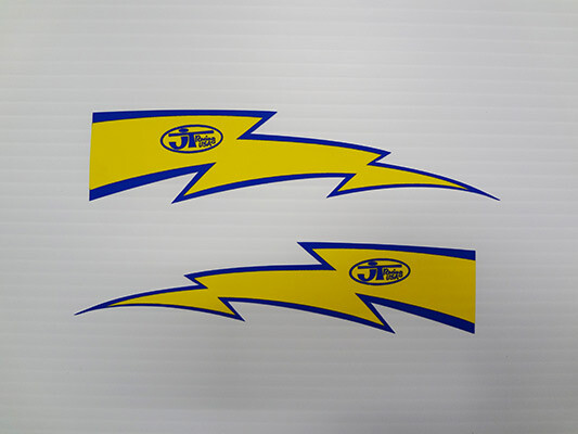 JT Racing Lightning Bolt Stickers Blue/Yellow XR Z50 TRX ATC Enduro XL Pick Size