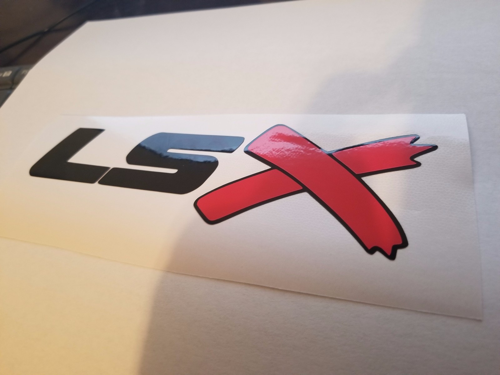 LSX Sticker decal LS X for GM SS camaro corvette chevy black red or white red