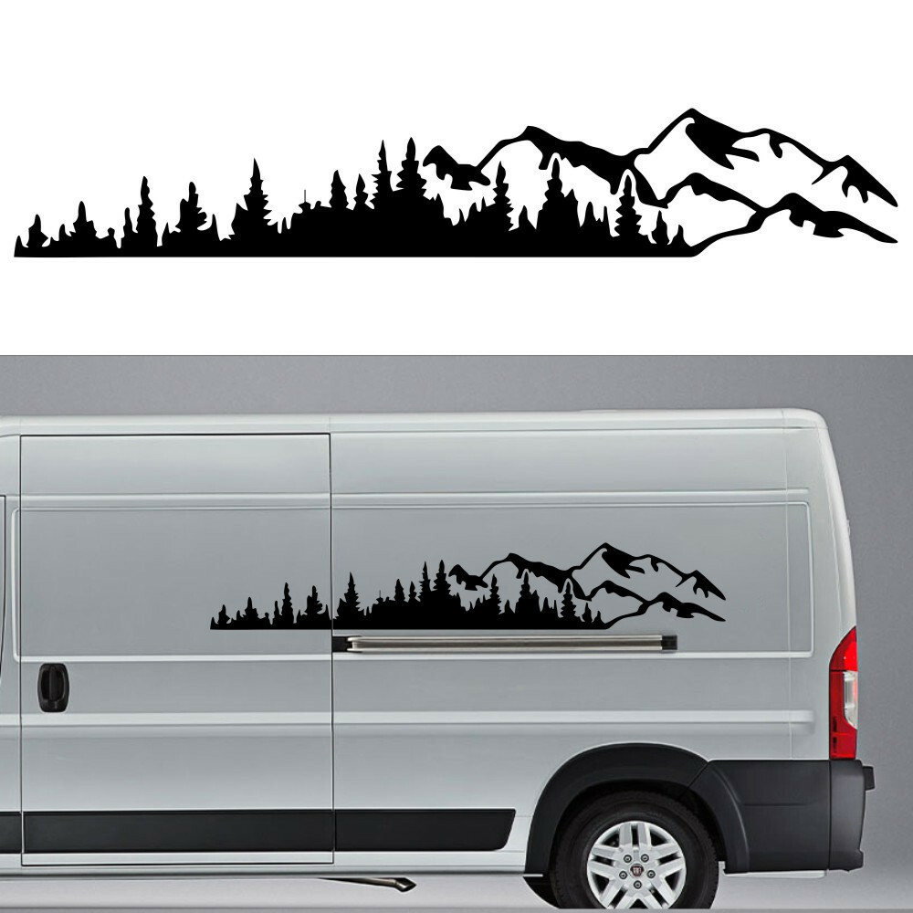 190x32cm Tree Mountain Forest Decal Vinyl Sticker For Car Truck SUV Side Body