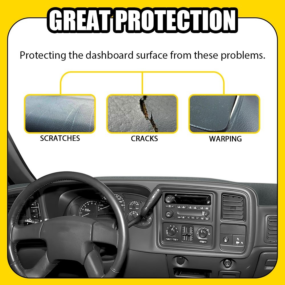Fit 99-06 GMC Sierra 1500 2500 Chevrolet Silverado Dash Cover Mat Gray 1-5X
