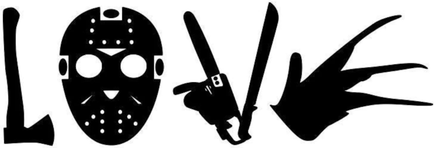Love Halloween Car Window Decal Scary Laptop Sticker