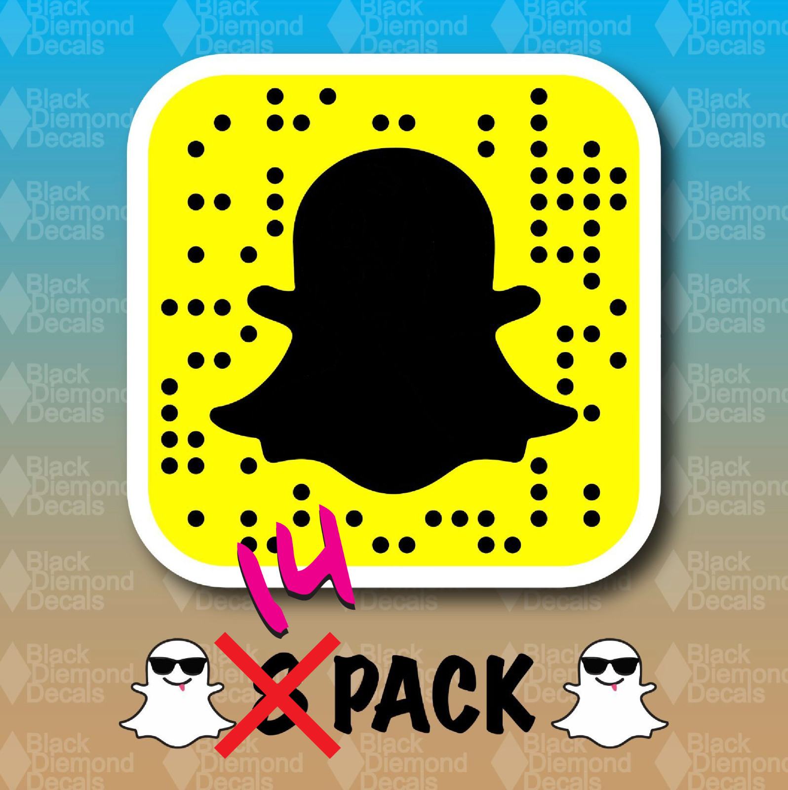 Snapchat Snapcode QR Code 14 PACK 1.5″ Custom Vinyl Decal Sticker JDM Snap SLAP