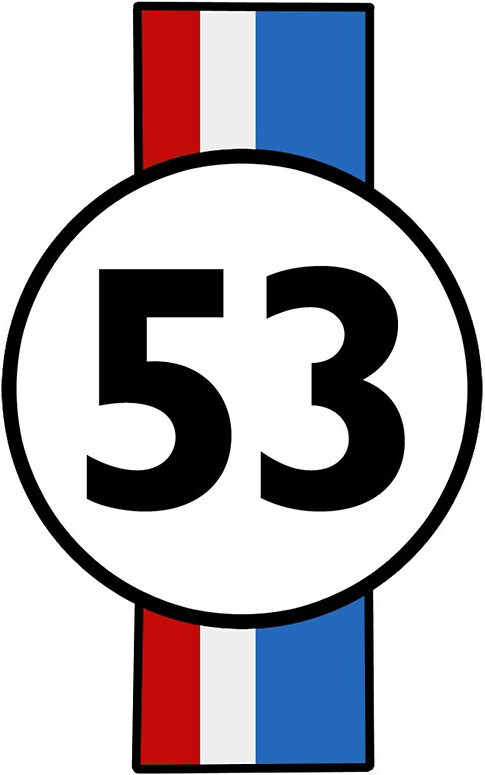 53 Herbie The Love Bug logo VW Volkswagen Beetle decal full color
