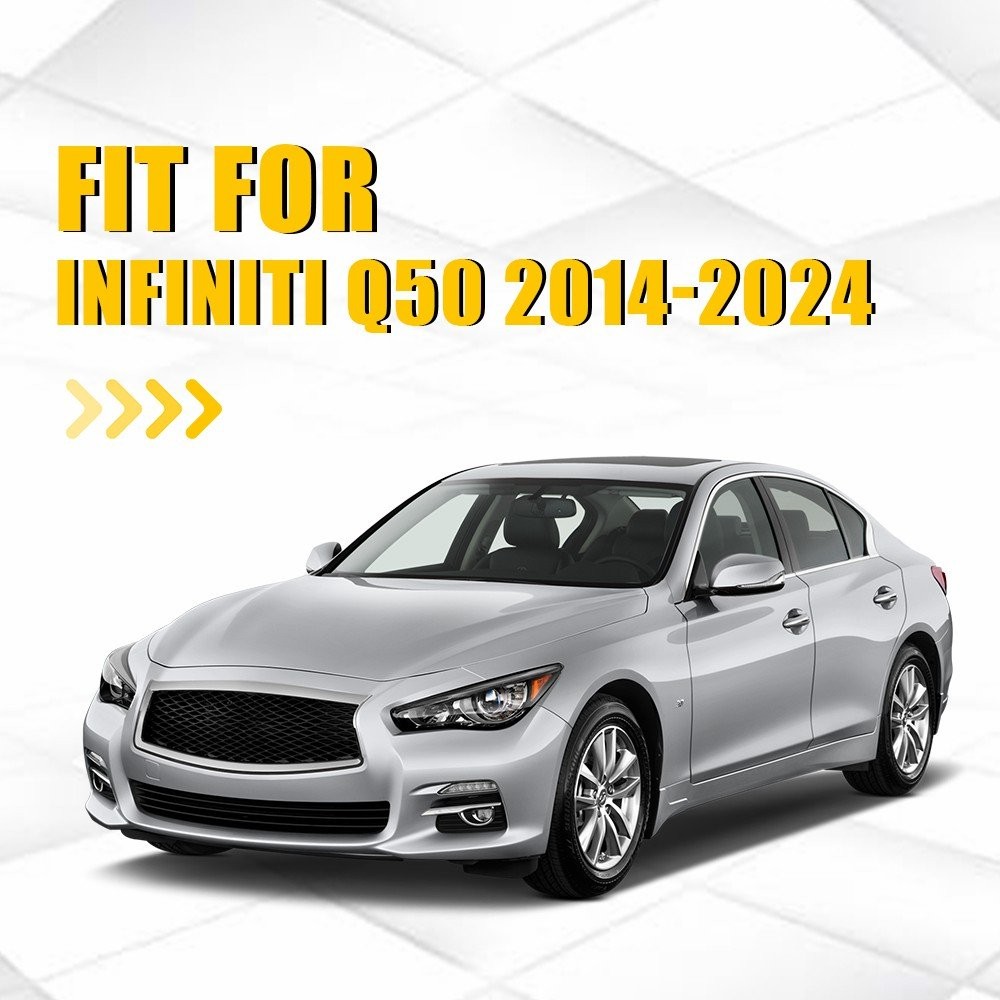 10-100X Outer Door Window Panel Cover Trim Vinyl Black for Infiniti Q50 2014-24