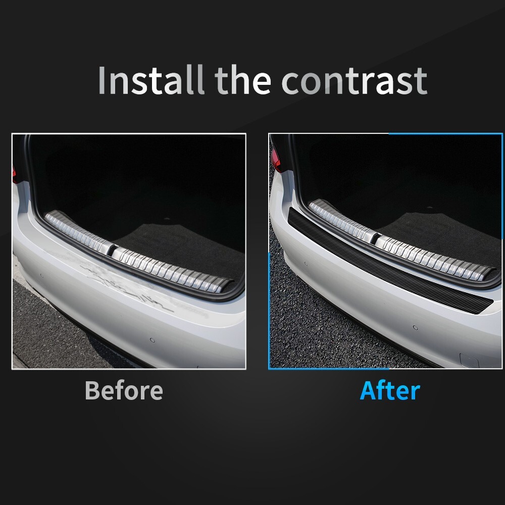 Car Door Plate Sill Scuff Cover Anti Scratch Kick Sticker Protector Carbon Fiber