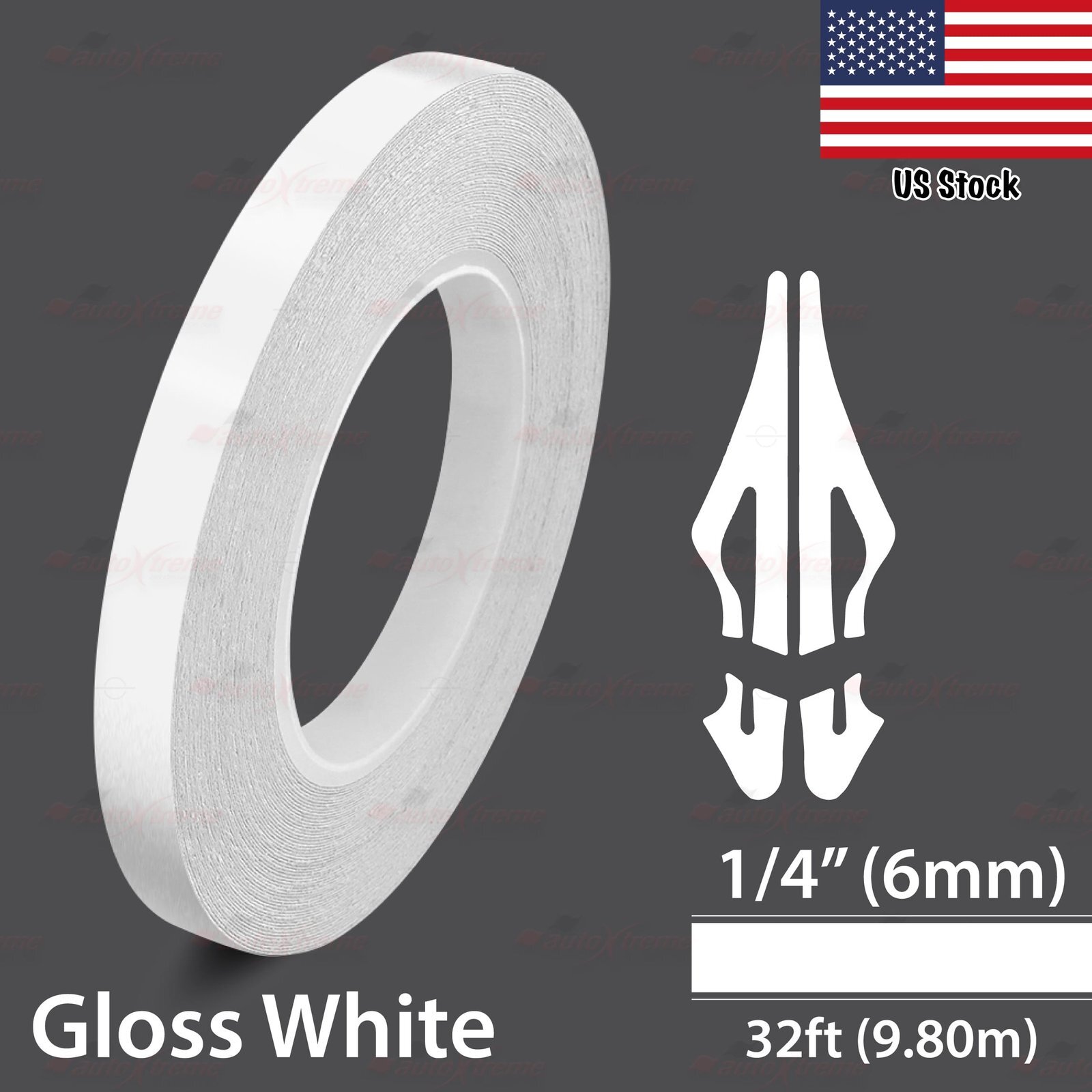 1/4″ Vinyl Pinstriping Pin Stripe Car Styling Tape Decal Sticker 6mm GLOSS WHITE