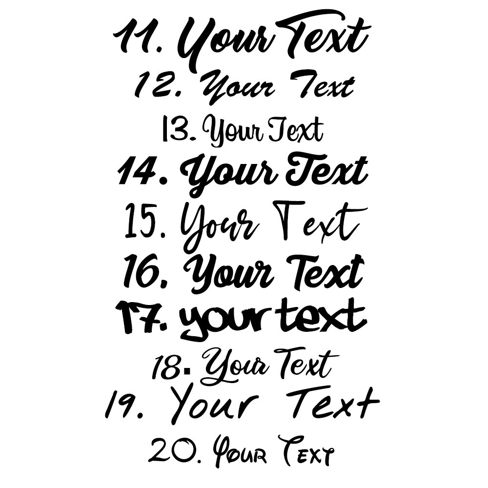 Custom Your Text Decal Name Vinyl Sticker Personalized Lettering Choose Width