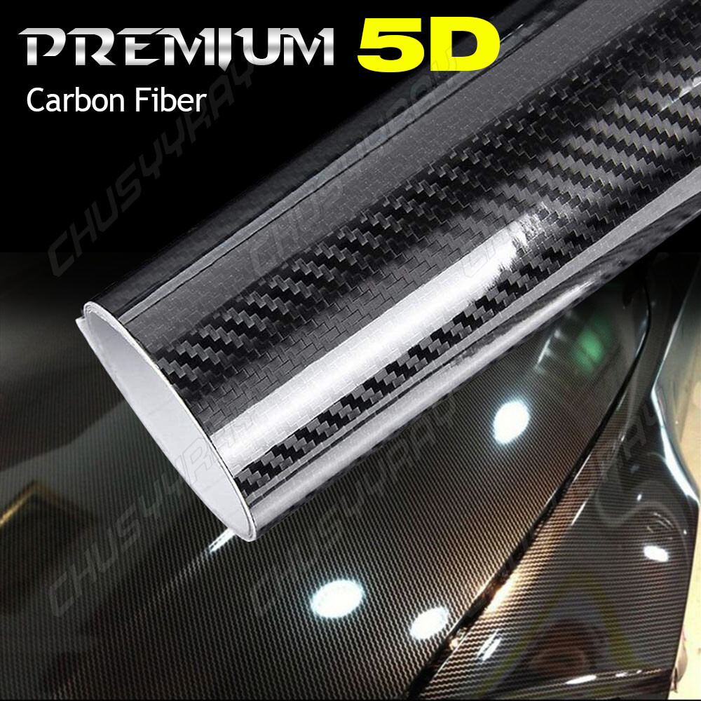 8D Auto Accessories Glossy Carbon Fiber Vinyl Film Car Interior Wrap Stickers US