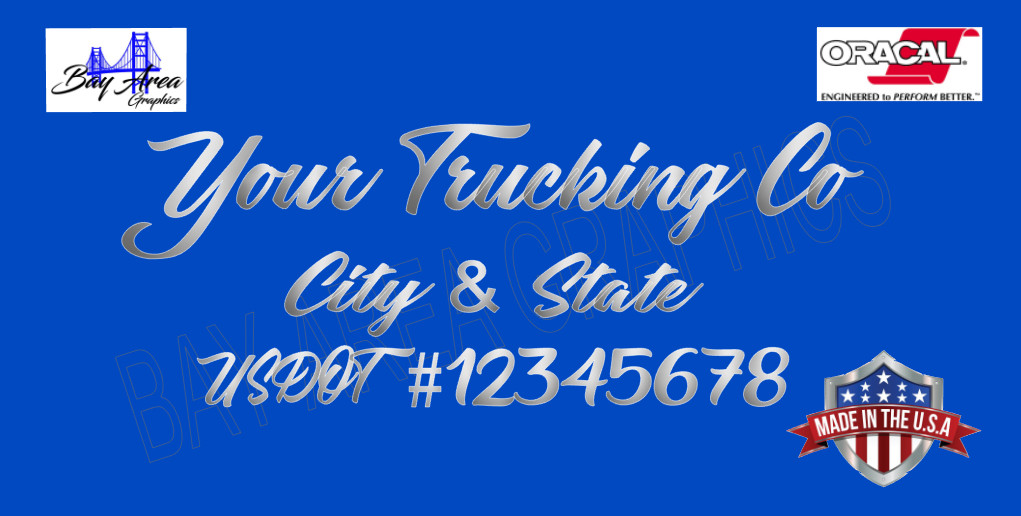 Set of 2 Truck Door Decals Custom USDOT Company Name City State