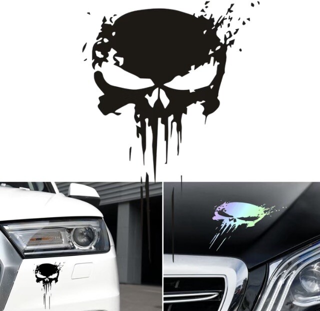 Black Skull Vehicle Window Decal Sticker