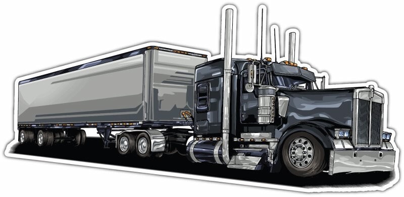 Semi Truck Trailer Freight Trucking Driver Car Bumper Window Sticker Decal 6″X3″