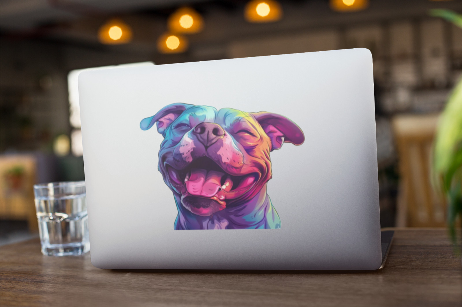 PitBull Car Window Vinyl Decal Graphic Colorfull Smile Dog Laptop Sticker