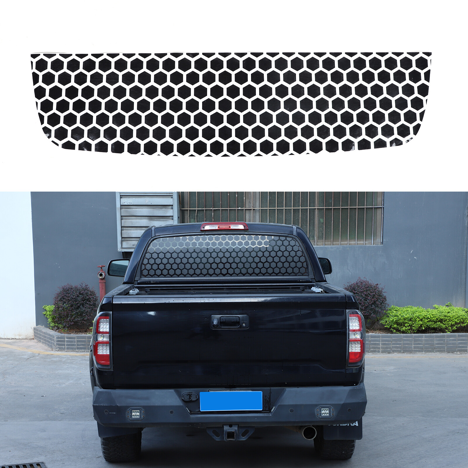 Rear Window Honeycomb Style Trim Sticker Fit For Toyota Tundra 2007-2021