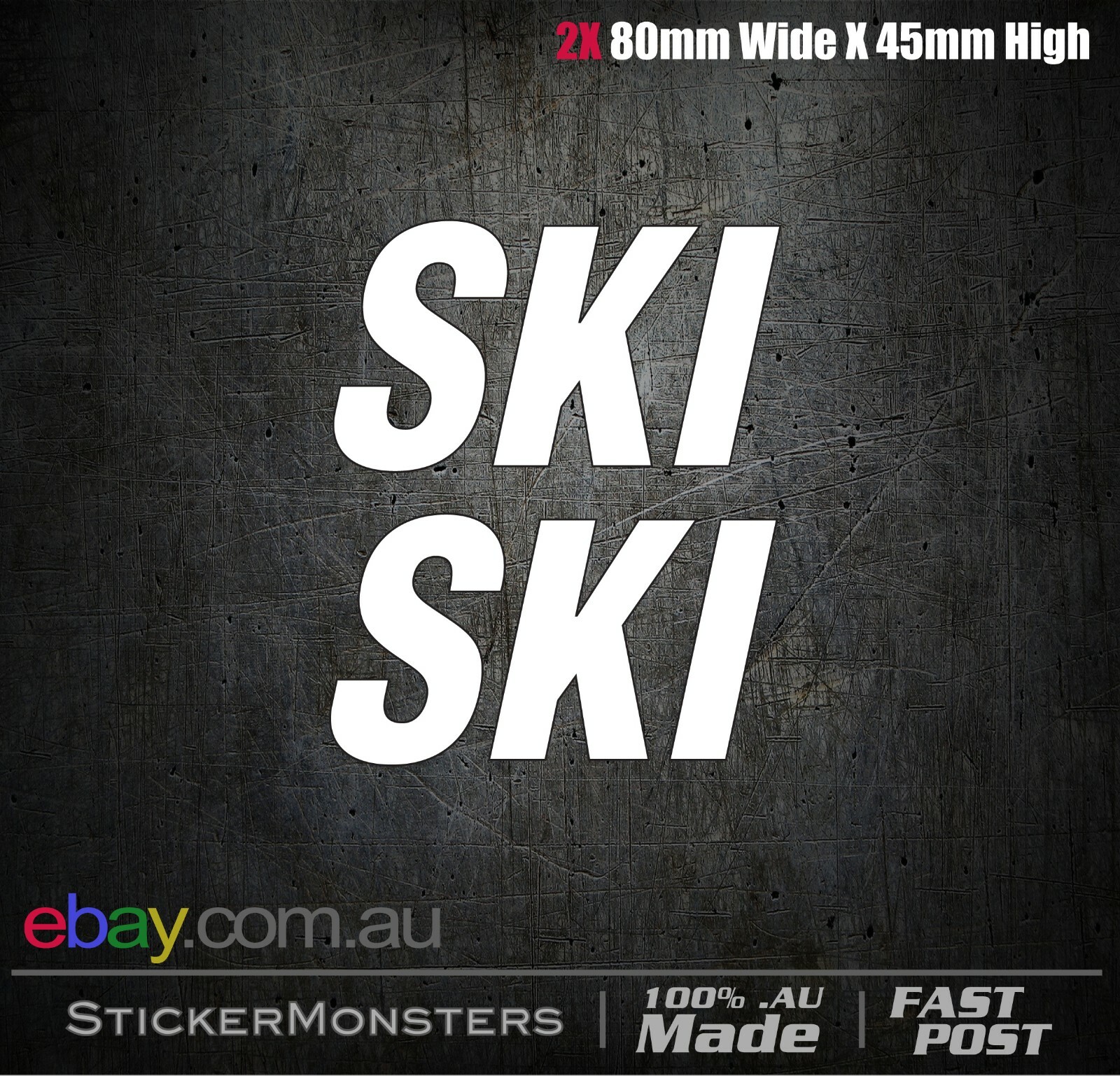 SNOW JET SKI SKIING STICKER DECAL 80mmW Car Van Trailer Wall Art Head Mt Buller