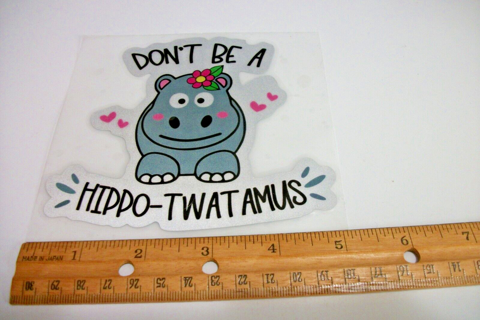 Vinyl Car Bumper Window Sticker – Hippo Decal- Don’t Be A Hippo-Twatamus 4.5″x5″