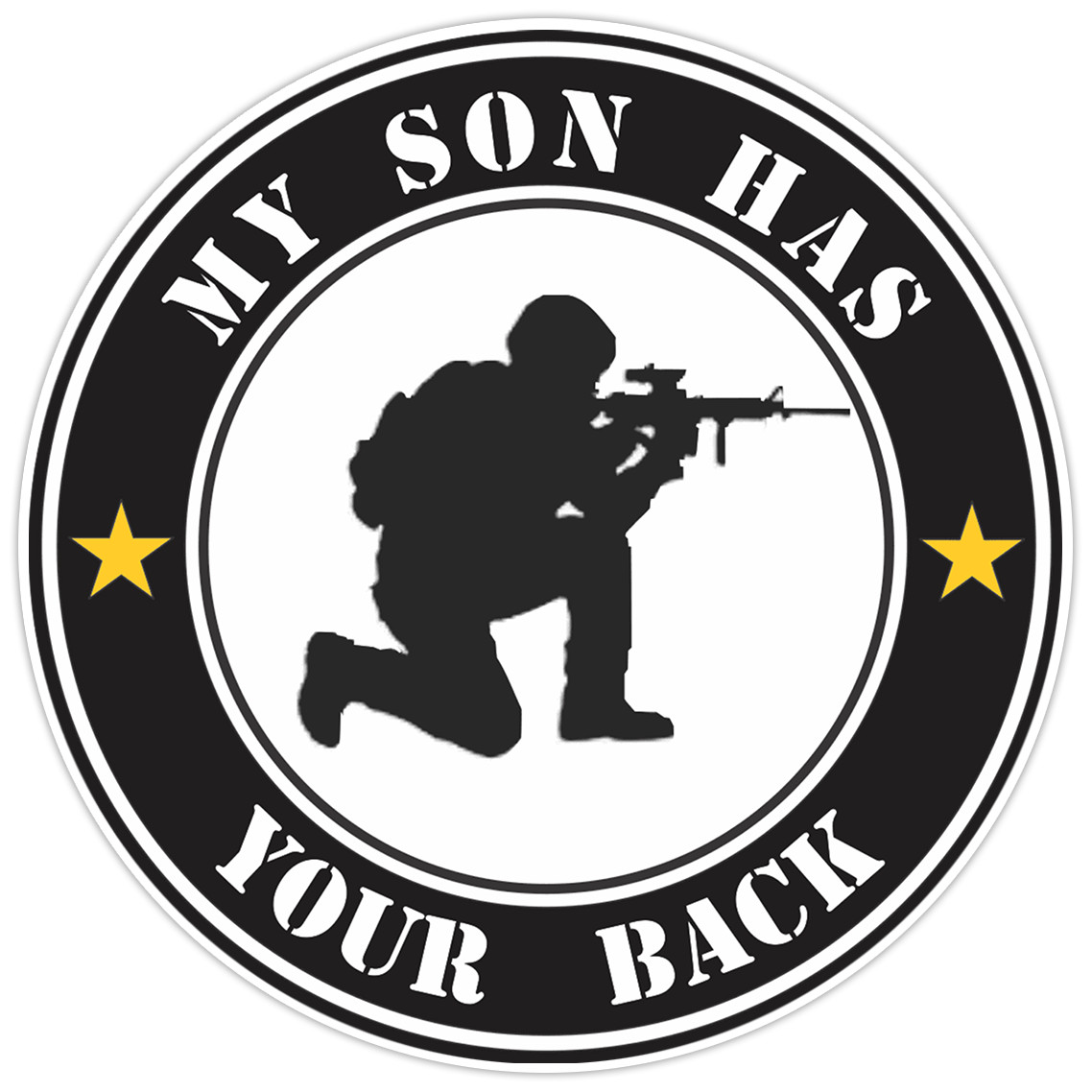 My Son Has Your Back Bumper Sticker Military Vinyl Soldier Decal 5″