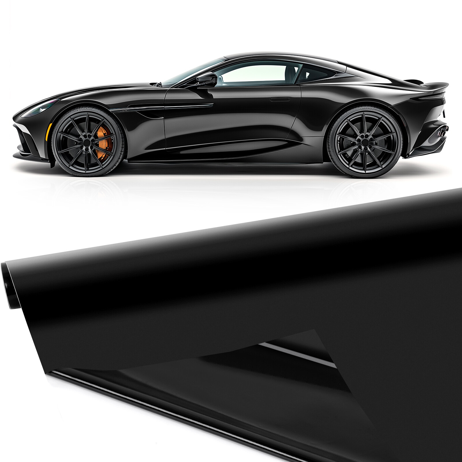 Waterproof Black Vinyl Car Wrap Sheet Roll Film Sticker Decal Paper Bubble Free