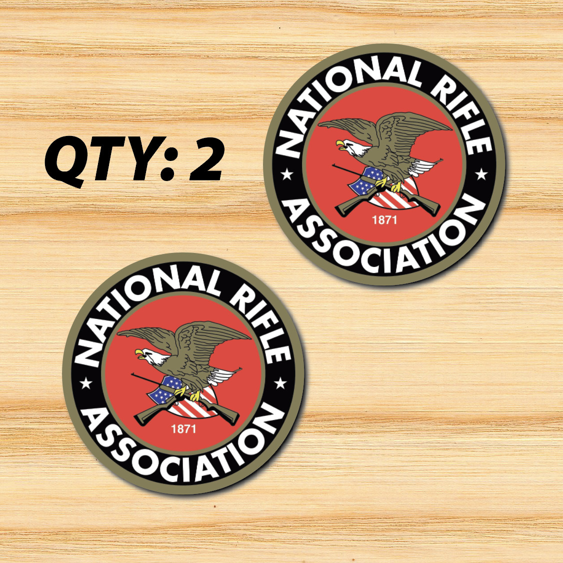 (2) NRA National Rifle Association Gun 2nd Amendment Vinyl Sticker Decal 3″x3″