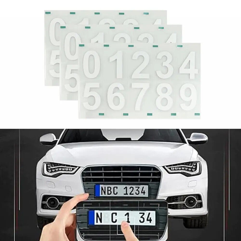 3Pcs Nanofilm License Plate Number Sticker Reflective Invisible Digital Sticker