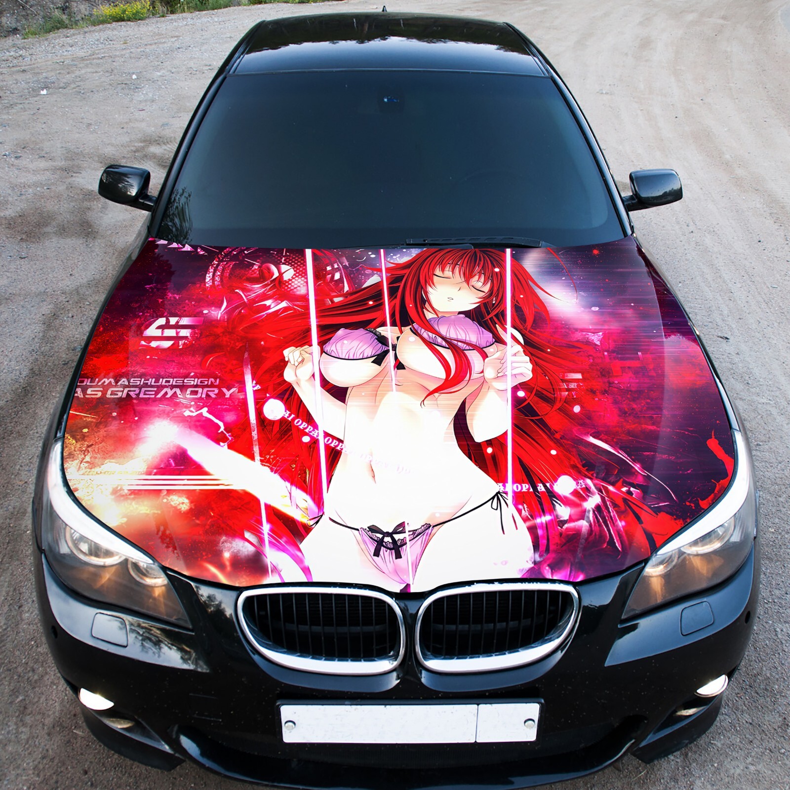 Sexy Girl Anime Hood Wrap Decal Vinyl Sticker Graphic Rias Fit any Car Truck