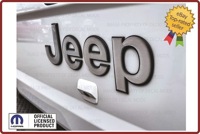 Jeep Gladiator tailgate 3D RAISED emblem overlay decal brushed aluminum FK3Q3