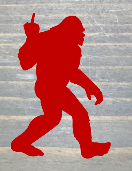 2.5″ Sasquatch Bigfoot Decal Sticker Yeti Middle Finger Funny Die Cut Flip Off