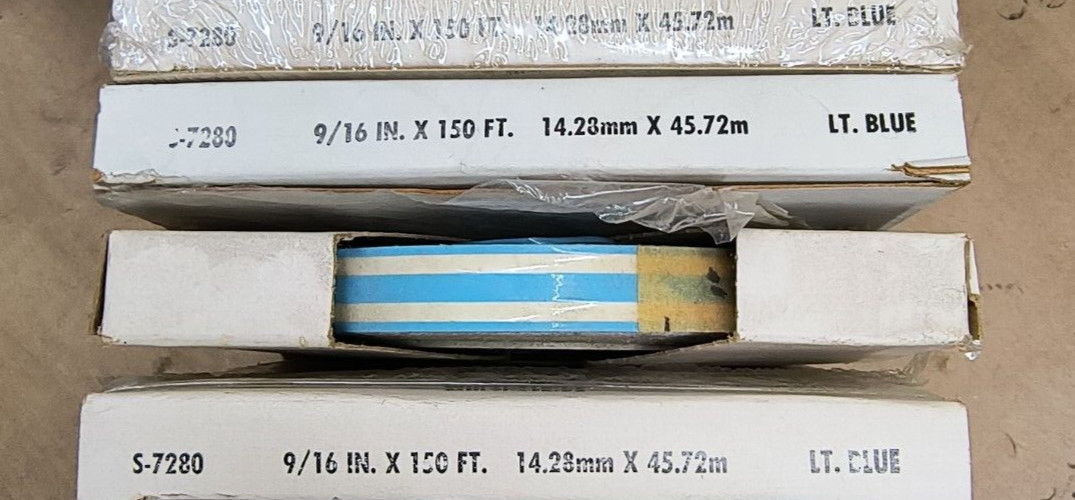 Vintage NOS 80s Vinyl Stripe Graphics Light Blue 9/16″ x 150′ S-7280