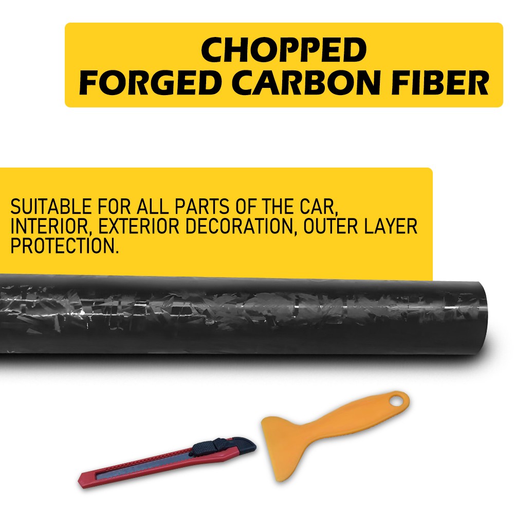 Premium Forged Fiber Carbon Vinyl Film Wrap Roll High Gloss Black Sticker Decal