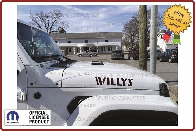 2x Jeep Gladiator WILLYS Hood Vinyl Decals Graphics Stickers Black Red FK2G2