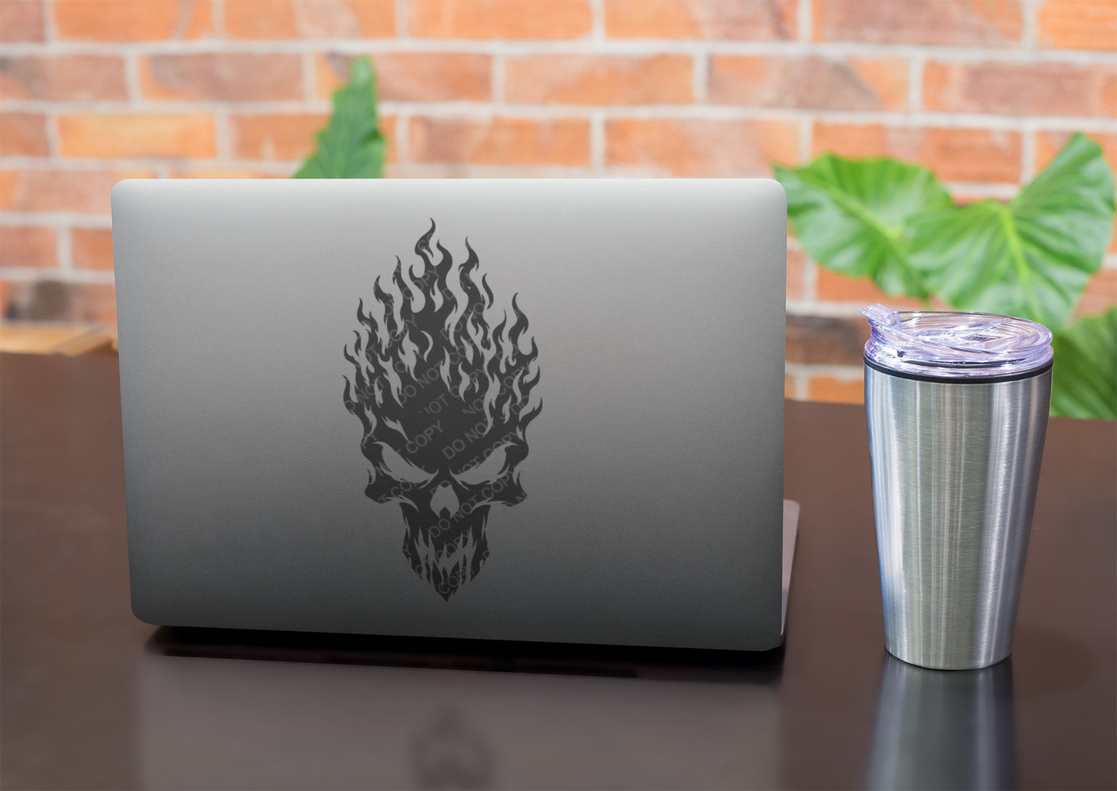 Flame Skull Car Window Vinyl Decal Graphic Weatherproof Laptop Bumper Sticker