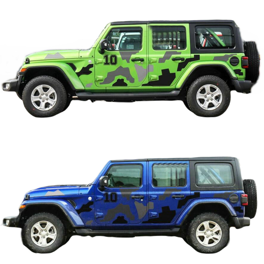 Graphics Camouflage Stripe Car Sticker For Jeep Wrangler Side Door Bonnet Decals