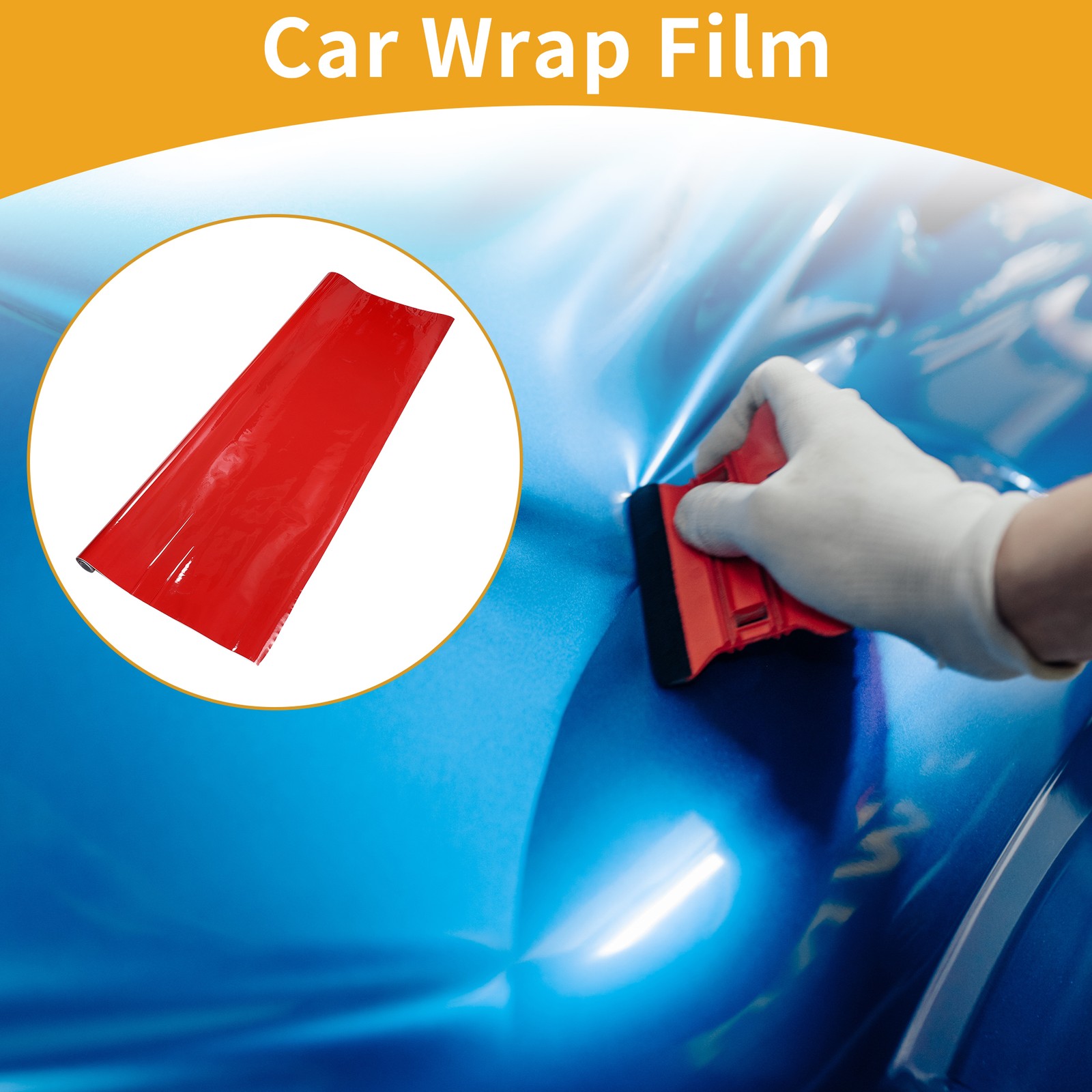 Car Wrap Film 5.5 ft x 59.84 inch Bright Red 1 Pc Exterior Interior Protective