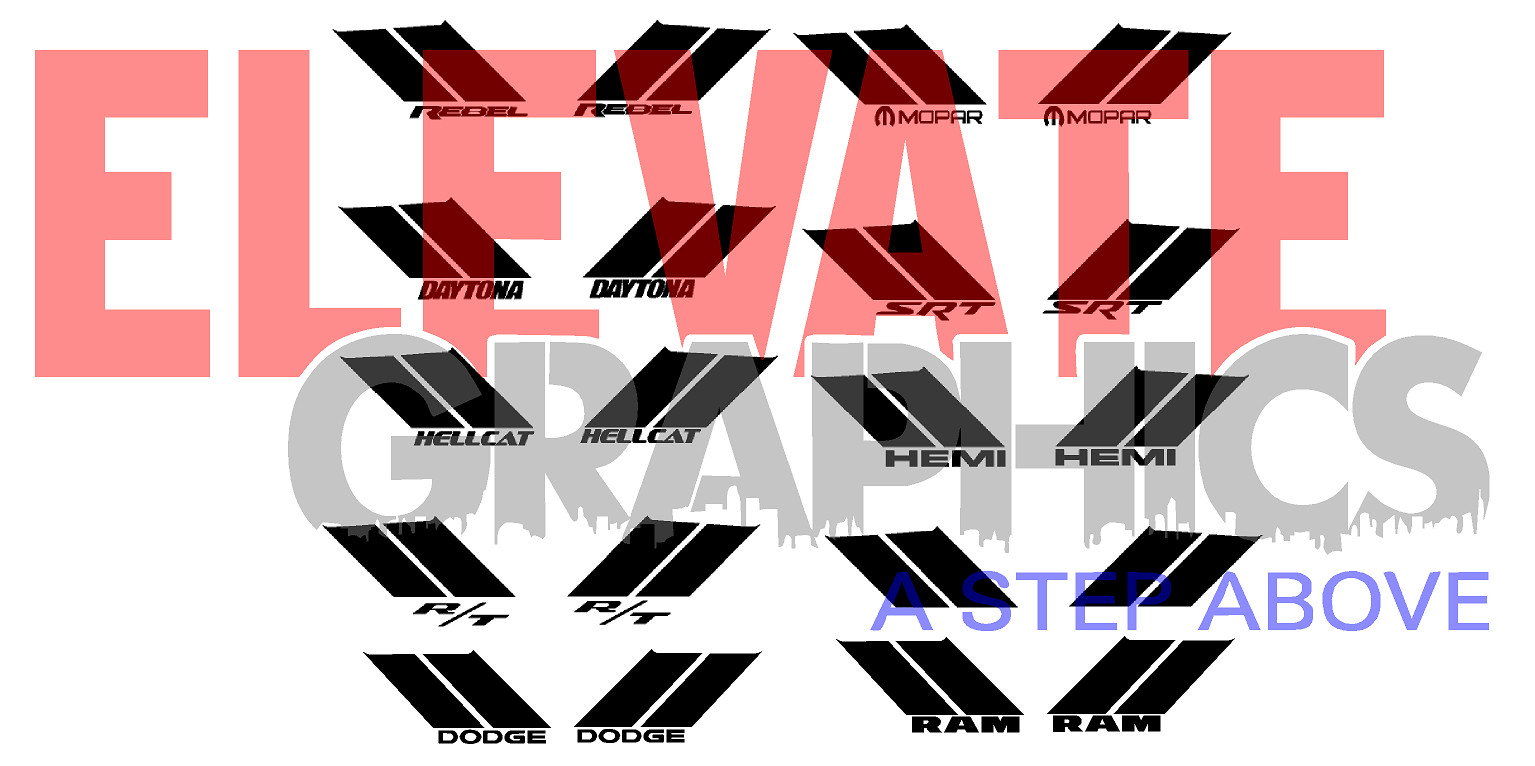 Fits Dodge Ram 1500 Side Hash Mark Stripes Decals Double Bar Graphics For 00-21