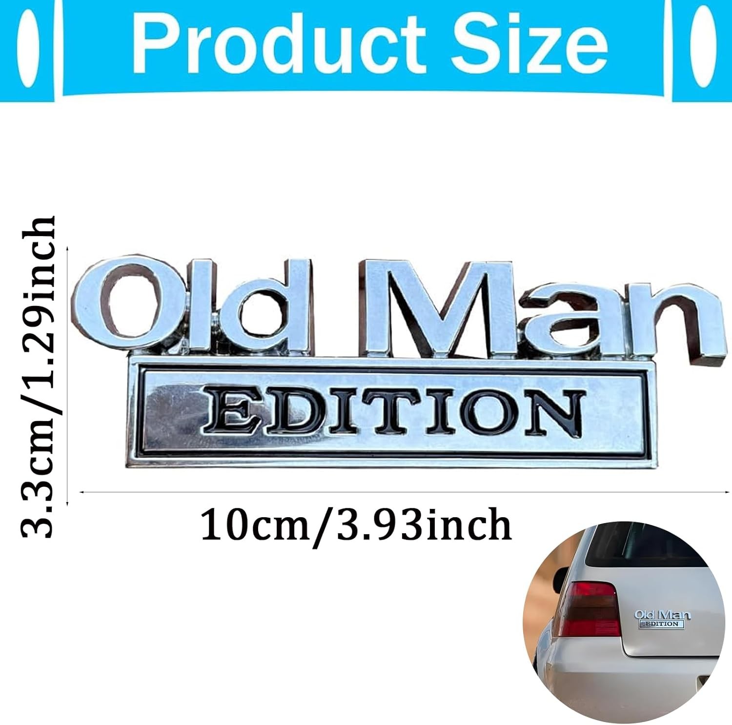 2x Old Man Edition 3D Metal Emblem Fender Rear Tailgate Bumper Badge Nameplate