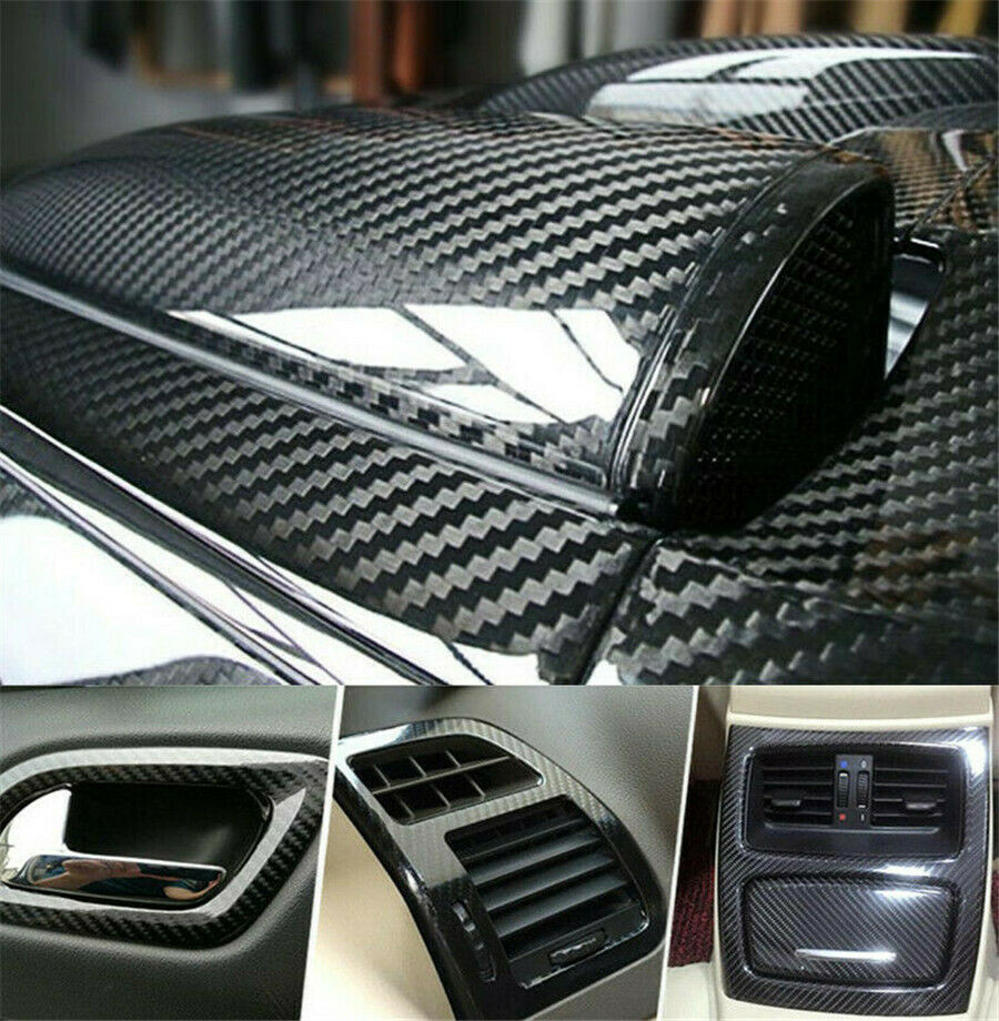 Premium Fibra De Carbono For Car Vinilo Para Autos Carros Negro 30*152 cm 7D