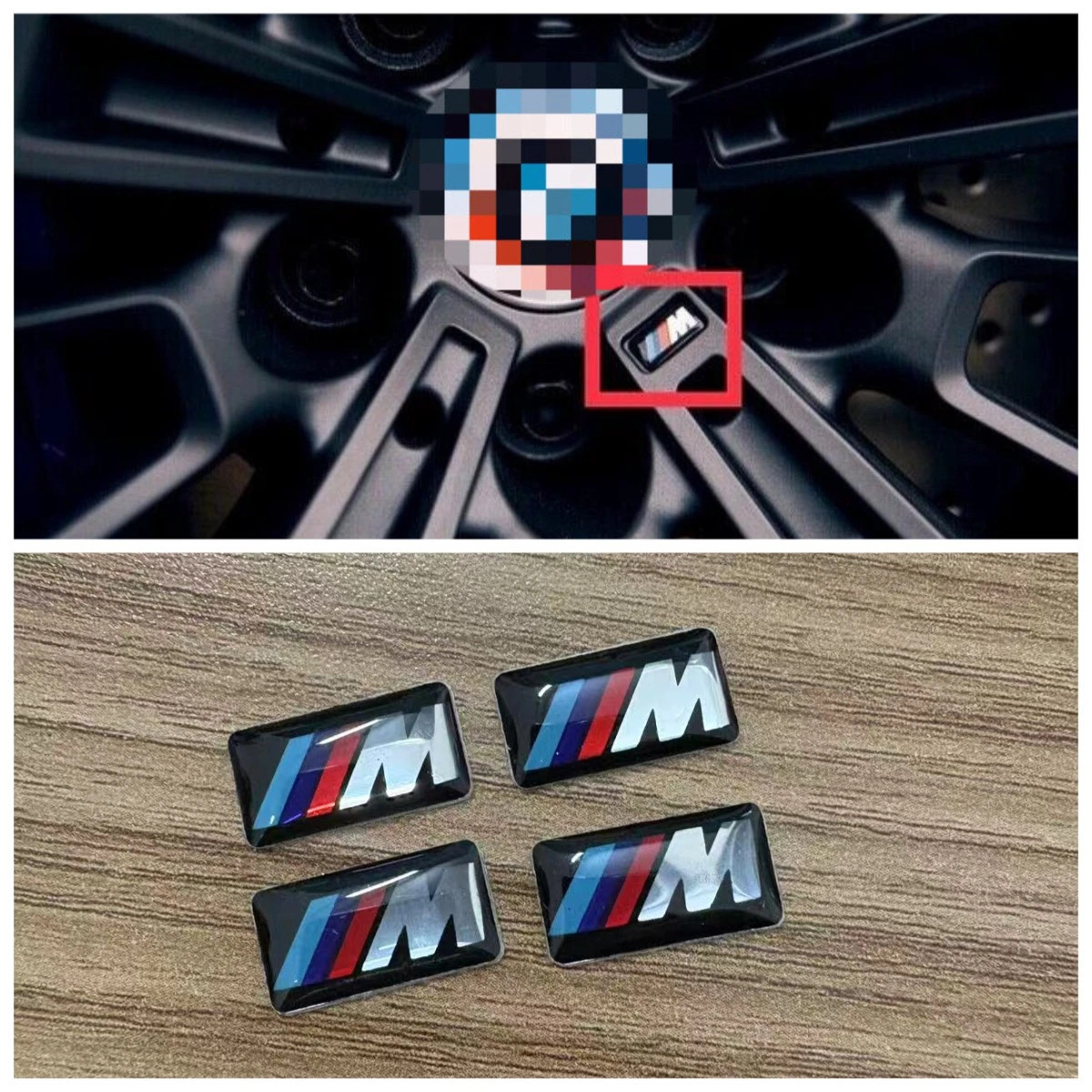 10 Set of 17MM X 9MM Wheel for Bmw M Badge Sticker Emblem Decal Free shipping