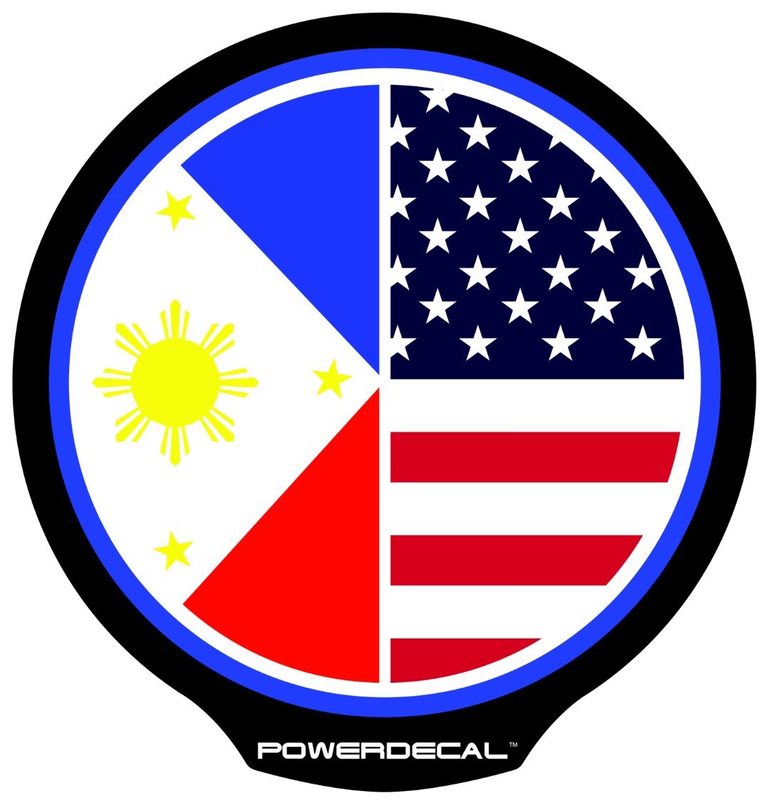 Philippine American Flag Light Up Decal Backlit LED Motion Sensing Decal