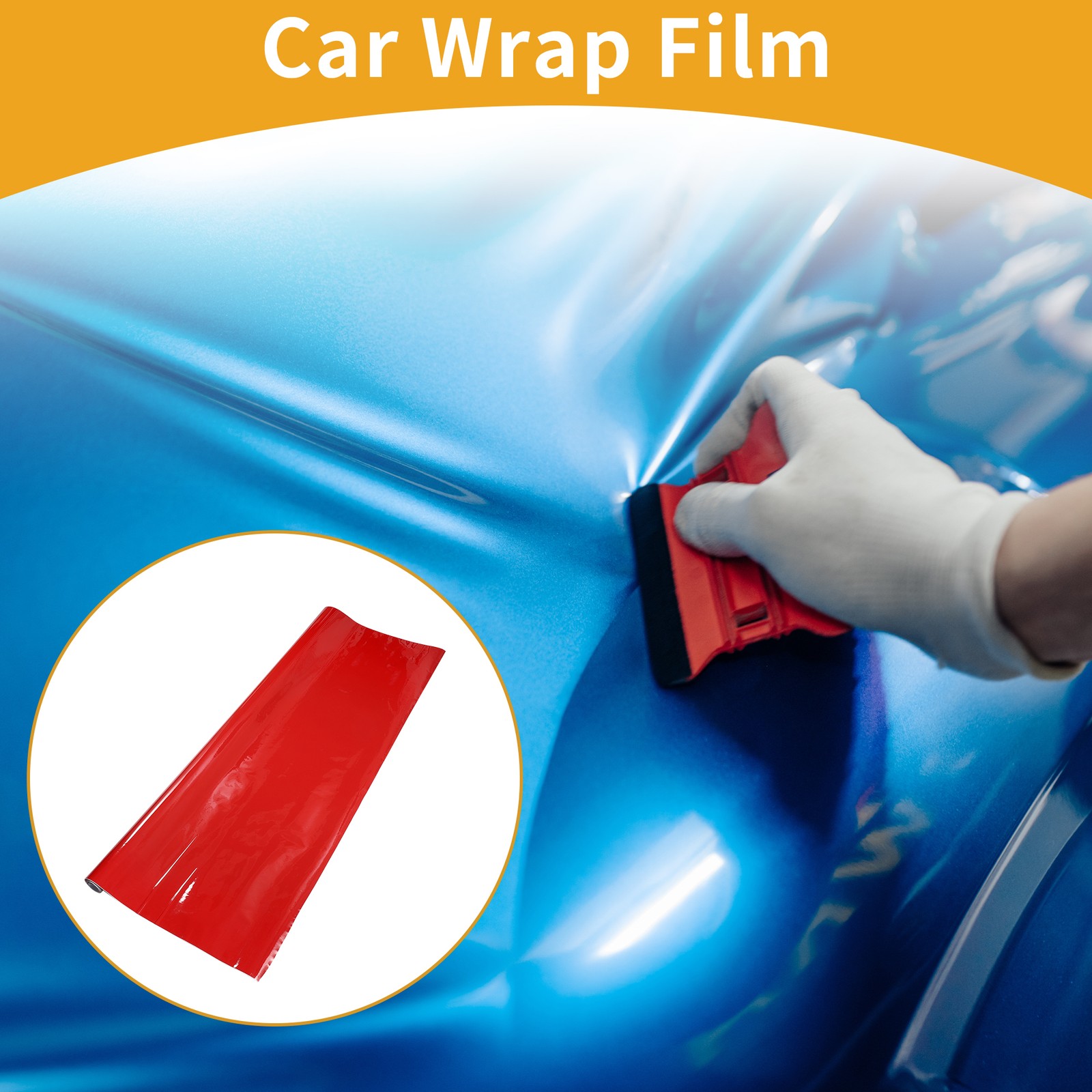 Car Wrap Film 5.5 ft x 59.84 inch Bright Red 1 Pc Exterior Interior Protective