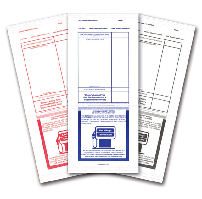 Car Dealer Addendum Stickers 100 per pack
