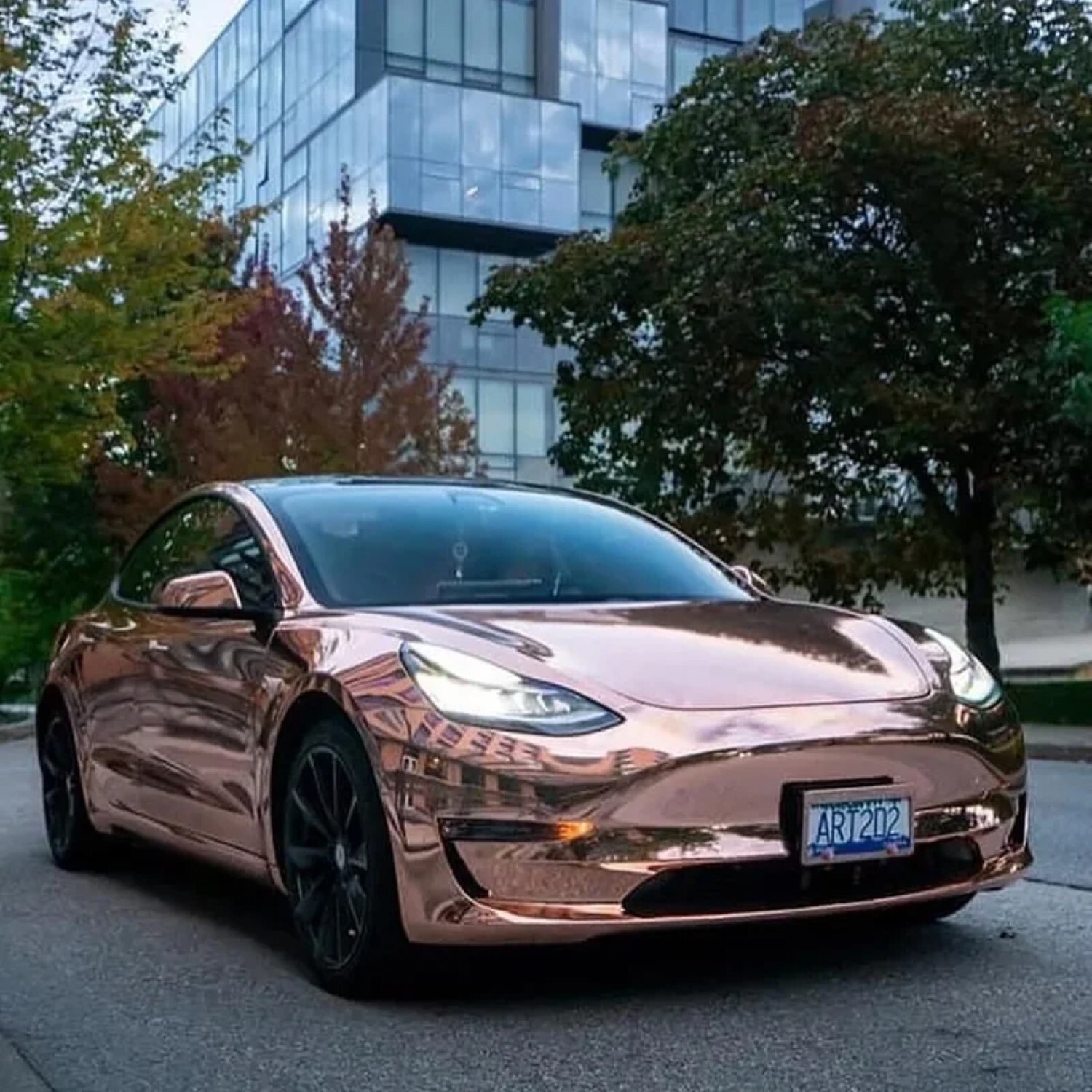 Rose Gold Chrome Mirror Vinyl Film Wrap Sticker Decal Stretchable Reflective