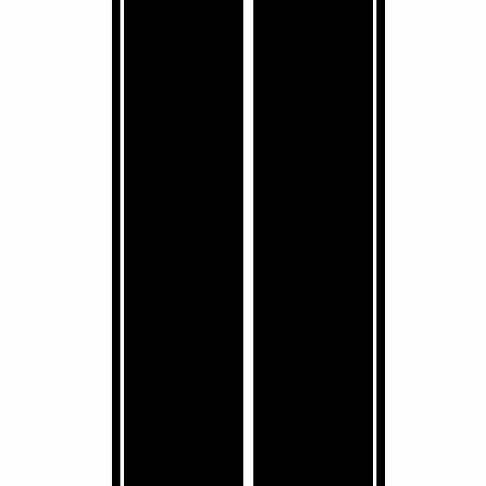 75″x15″ Racing Stripes Hood Roof Body Stickers Sports Race Car Decor Matte Black